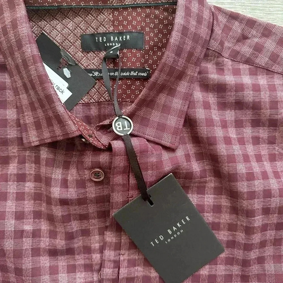Ted Baker long sleeve button down shirt size 5 - Picture 3 of 5